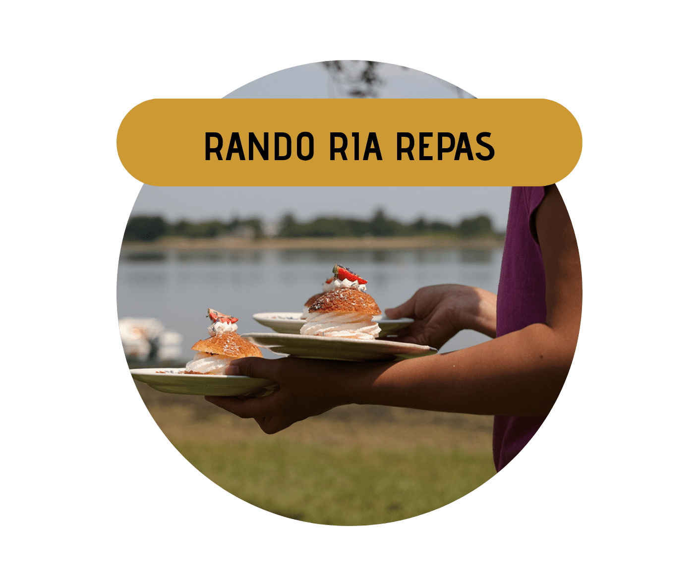 photo du dessert servi au bord de la ria d'Étel après la randonnée